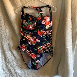 Floral pattern one-piece bathing suit